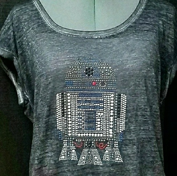 Rock & Republic Tops - Rock & Republic Star Wars Rhinestone R2D2